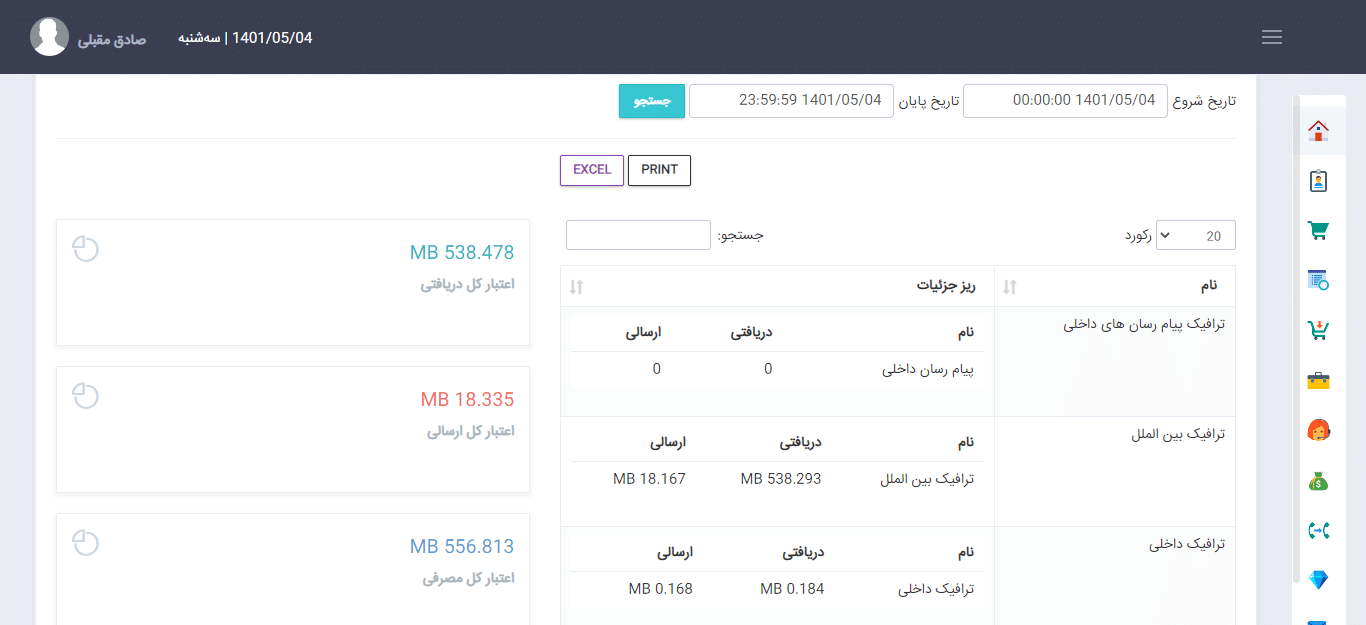 پنل کاربری تک نت