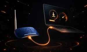 بررسی سرعت اینترنت ADSL با اتصال مستقیم کابل LAN به مودم