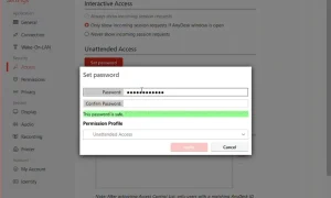 تعیین رمز عبور برای Unattended Access در انی دسک